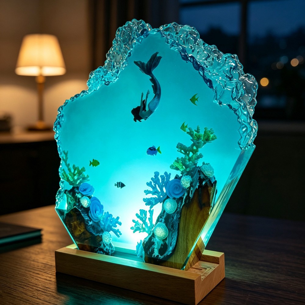 Deep Sea Mermaid Epoxy Sculptu - Woodworking Resin 评论和价格