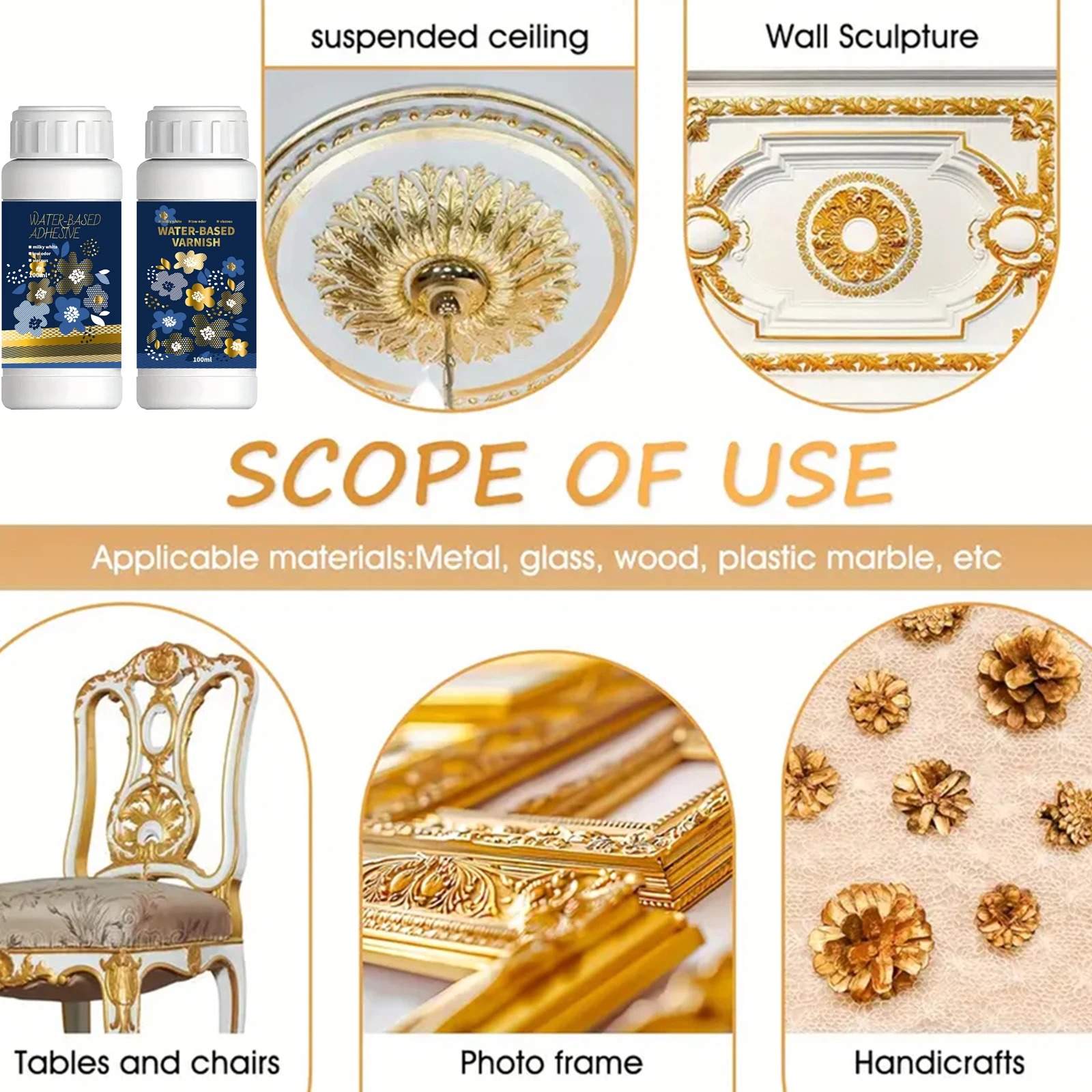 100ml/200ml Golden Leaf Gildin - Woodworking Resin 评论和价格